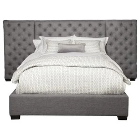 Contemporary Queen Upholstered Bed with Side Panels